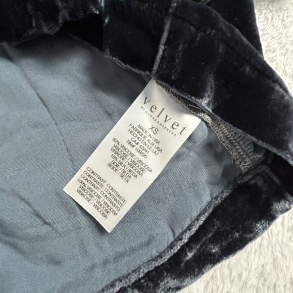 Velvet Graham & Spencer Womens Black Velvet Two-Button Blazer Jacket XS Pockets - Picture 4 of 9